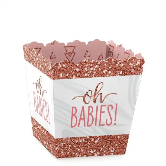 Big Dot of Happiness It's Twin Girls - Party Mini Favor Boxes - Pink and Rose Gold Twins Baby Shower Treat Candy Boxes - Set of 12 {1}