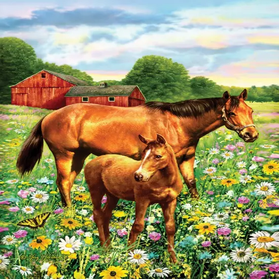 Sunsout Mare and Foal 500 pc Jigsaw Puzzle 37174 {1}