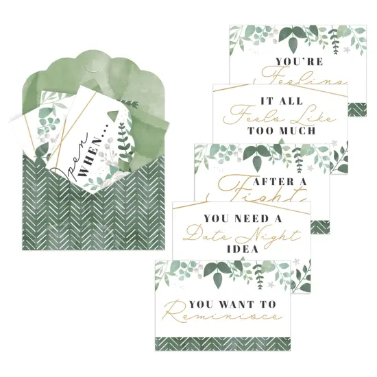Big Dot of Happiness Boho Botanical - Cards for Couples Gift Box Kit - Open When Letters - Set of 8 {1}