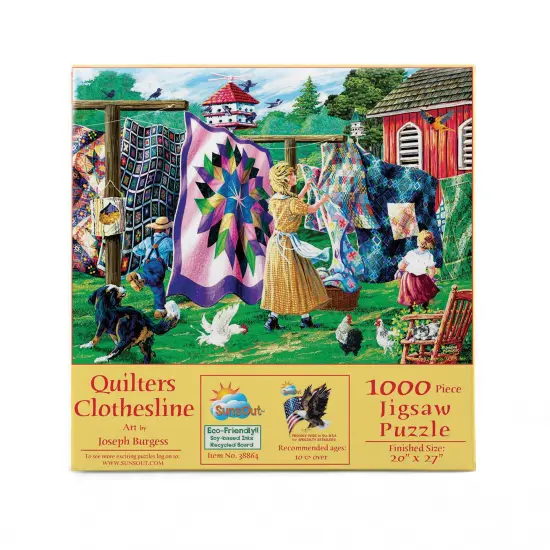 Sunsout Quilter's Clothesline 1000 pc Jigsaw Puzzle 38864 {4}