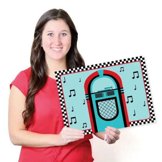 Big Dot of Happiness 50's Sock Hop - Party Table Decorations - 1950s Rock N Roll Party Placemats - Set of 16 {7}