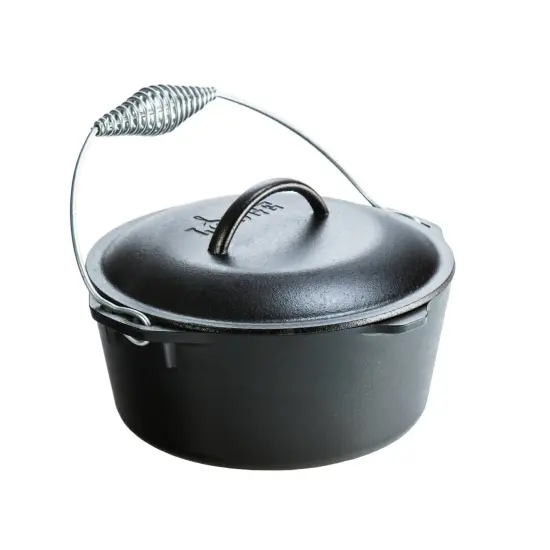 Lodge Classic PreSeasoned Cast Iron Dutch Oven with Lid Size 8 {1}