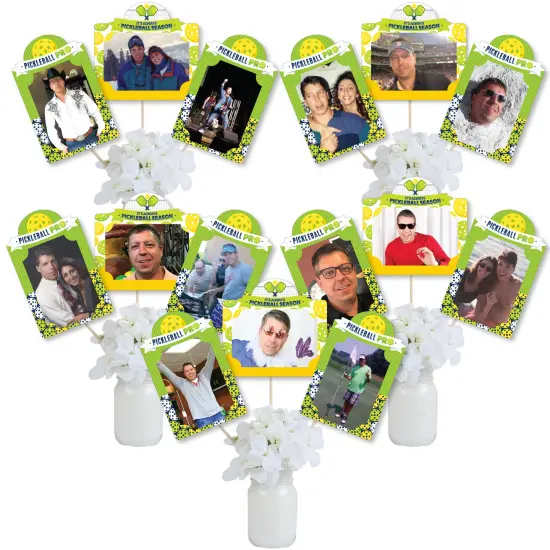 Big Dot of Happiness Let's Rally - Pickleball - Birthday or Retirement Party Picture Centerpiece Sticks - Photo Table Toppers - 15 Pieces {1}