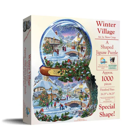 Sunsout Winter Village 1000 pc Special Shape Christmas Jigsaw Puzzle 97152 {3}