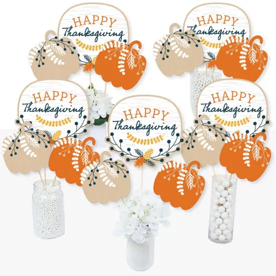 Big Dot of Happiness Happy Thanksgiving - Fall Harvest Party Centerpiece Sticks - Table Toppers - Set of 15 {3}