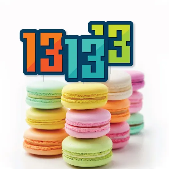 Big Dot of Happiness Boy 13th Birthday - Dessert Cupcake Toppers - Official Teenager Birthday Party Clear Treat Picks - Set of 24 {6}