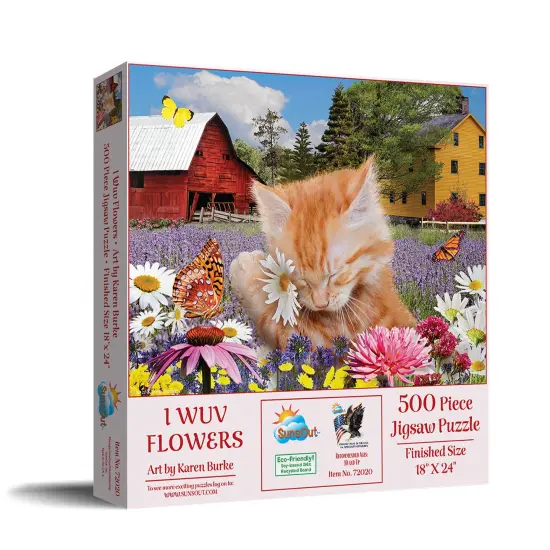 Sunsout I Wuv Flowers 500 pc Jigsaw Puzzle 72020 {3}