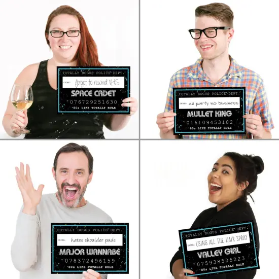 Big Dot of Happiness 80's Retro - Party Mug Shots - Photo Booth Props Totally 1980s Party Mugshot Signs - 20 Count {4}