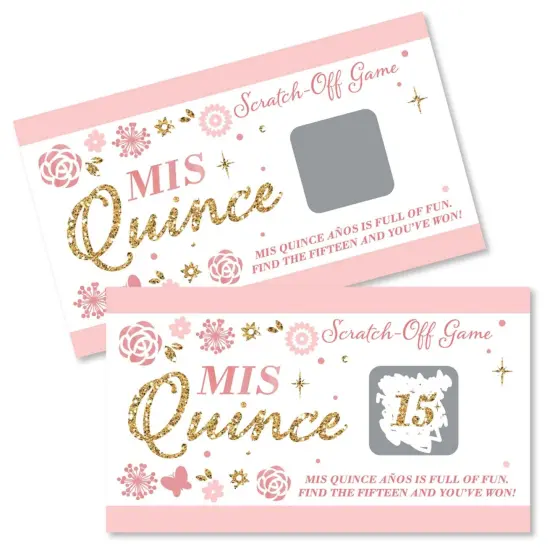 Big Dot of Happiness Mis Quince Anos - Quinceanera Sweet 15 Birthday Party Game Scratch Off Cards - 22 Count {1}