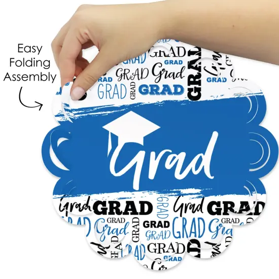 Big Dot of Happiness Blue Grad - Best is Yet to Come - Royal Blue Graduation Party Round Table Decorations - Paper Chargers - Place Setting For 12 {6}