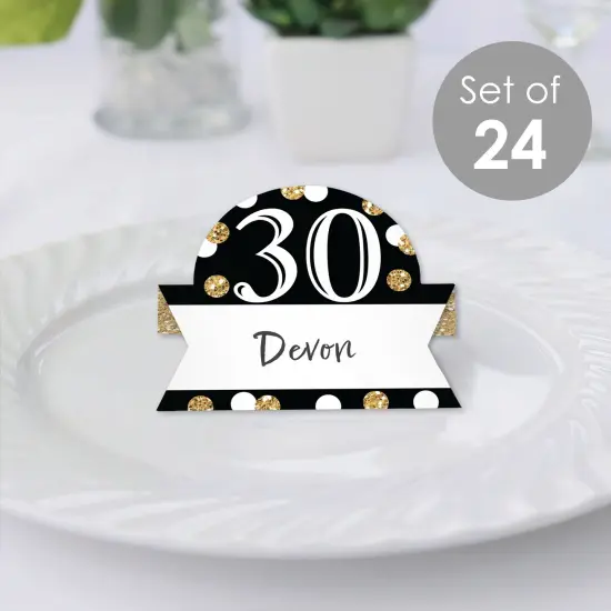 Big Dot of Happiness Adult 30th Birthday - Gold - Birthday Party Tent Buffet Card - Table Setting Name Place Cards - Set of 24 {3}