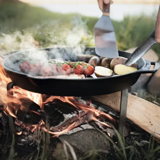 Petromax Flexible Stainless Steel Spatula,Flex2 Model with Wood Handle for Kitchen or Camping, Tapered Blade and Wood Handle {5}