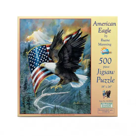 Sunsout American Eagle 500 pc Fourth of July Jigsaw Puzzle CL59012 {4}