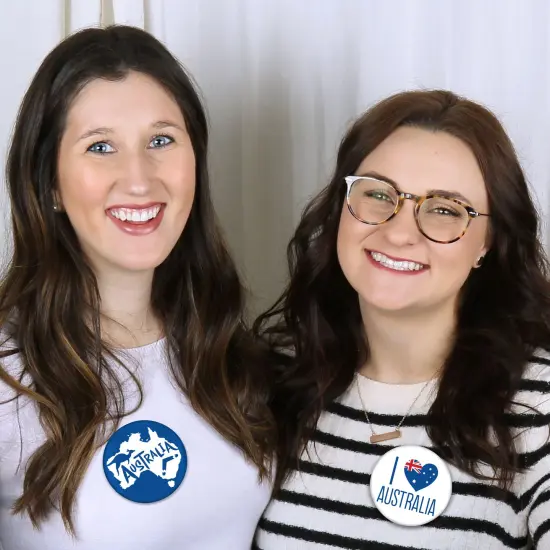 Big Dot of Happiness Australia Day - 3 inch G&rsquo;Day Mate Aussie Party Badge - Pinback Buttons - Set of 8 {6}