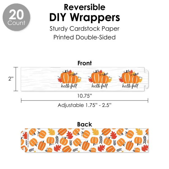 Big Dot of Happiness Fall Pumpkin - Halloween or Thanksgiving Party Favors and Cupcake Kit - Fabulous Favor Party Pack - 100 Pieces {4}
