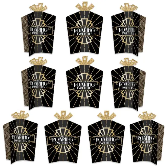 Big Dot of Happiness Roaring 20's - Table Decorations - 1920s Art Deco Jazz Party Fold and Flare Centerpieces - 10 Count {1}