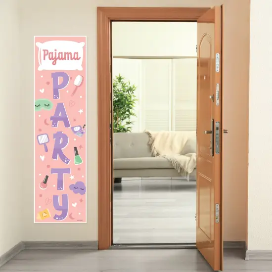 Big Dot of Happiness Pajama Slumber Party - Girls Sleepover Birthday Party Front Door Decoration - Vertical Banner {7}