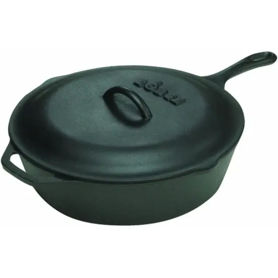 Lodge Logic L8CF3 Cast Iron Chicken Fryer with Cover 10.5 inch Size 8 {1}