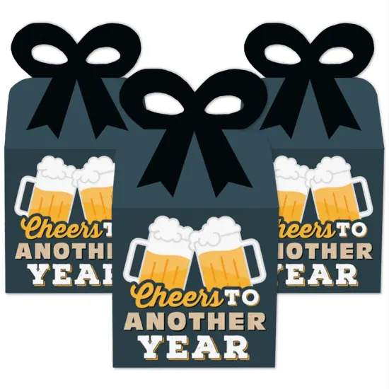 Big Dot of Happiness Cheers and Beers Happy Birthday - Square Favor Gift Boxes - Birthday Party Bow Boxes - Set of 12 {3}