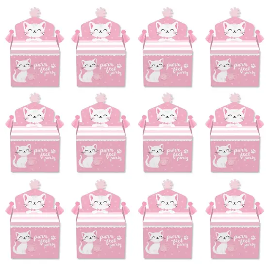 Big Dot of Happiness Purr-fect Kitty Cat - Treat Box Party Favors - Kitten Meow Baby Shower or Birthday Party Goodie Gable Boxes - Set of 12 {6}
