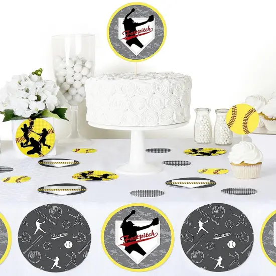 Big Dot of Happiness Grand Slam - Fastpitch Softball - Birthday Party or Baby Shower Giant Circle Confetti - Party D&eacute;cor - Large Confetti 27 Count {6}