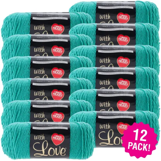 Multipack of 12 - Red Heart With Love Yarn-Iced Aqua {1}