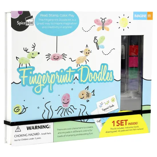 SpiceBox Imagine It Fingerprint Paint Doodles Children's Finger Ink Pad Art Kit {3}