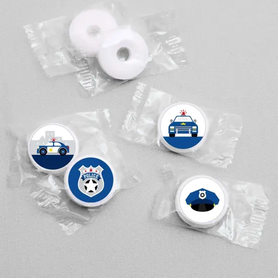Big Dot of Happiness Calling All Units - Police - Cop Party Round Candy Sticker Favors - Labels Fits Chocolate Candy (1 sheet of 108) {4}