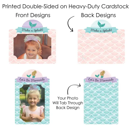 Big Dot of Happiness Let's Be Mermaids - Baby Shower or Birthday Party Picture Centerpiece Sticks - Photo Table Toppers - 15 Pieces {7}