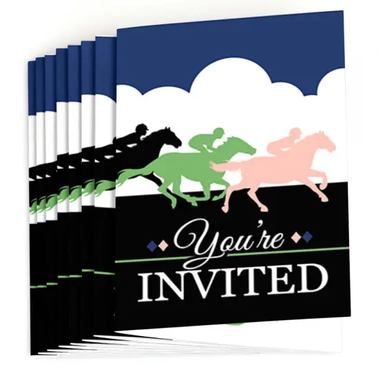 Big Dot of Happiness Kentucky Horse Derby - Fill In Horse Race Party Invitations (8 count) {3}