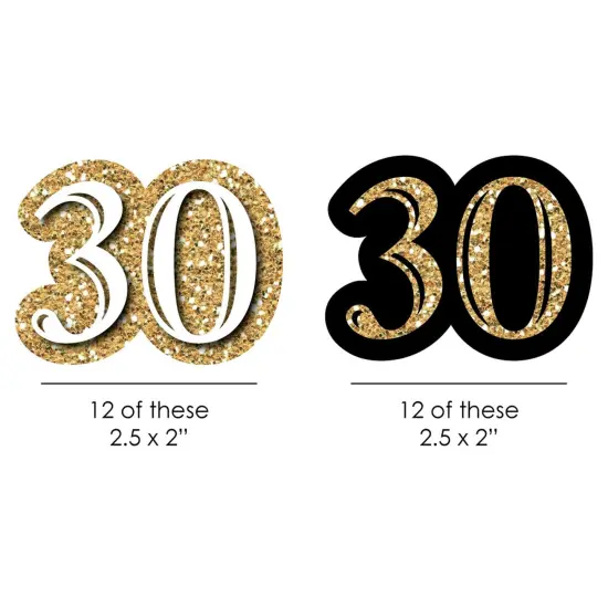 Big Dot of Happiness Adult 30th Birthday - Gold - Paper Straw Decor - Birthday Party Striped Decorative Straws - Set of 24 {3}