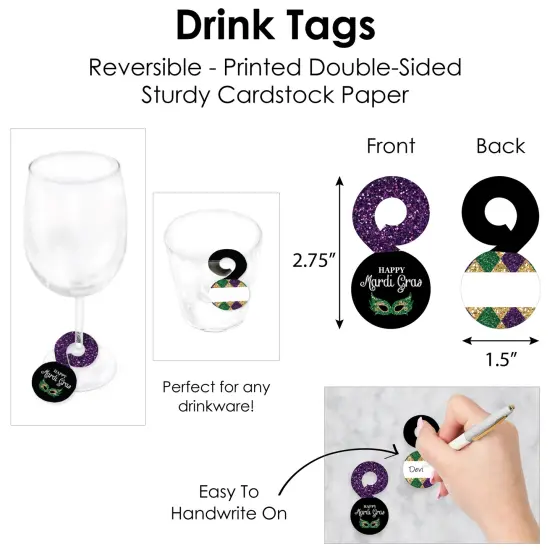 Big Dot of Happiness Mardi Gras - Masquerade Party Paper Charger and Table Decorations - Chargerific Kit - Place Setting for 8 {7}