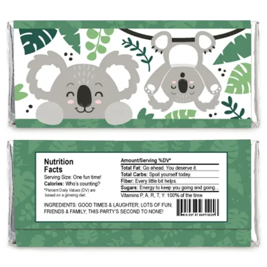 Big Dot of Happiness Koala Cutie - Candy Bar Wrapper Bear Birthday Party and Baby Shower Favors - Set of 24 {3}