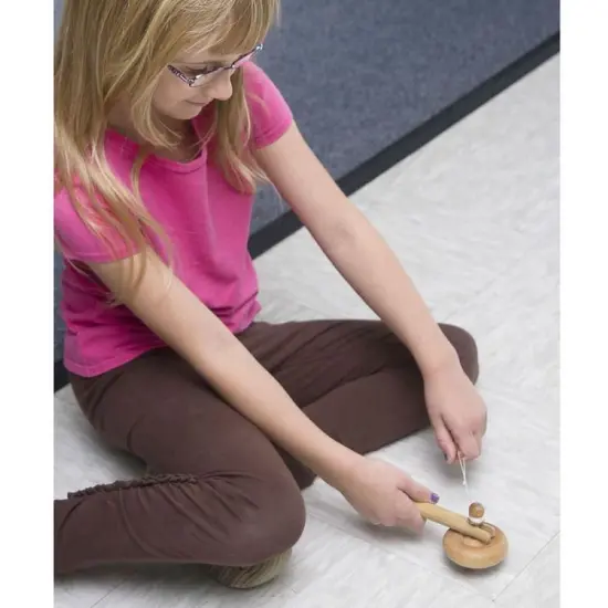 Marvelous Amish Handmade Wooden Spinning Top Child Toy with Handle {3}