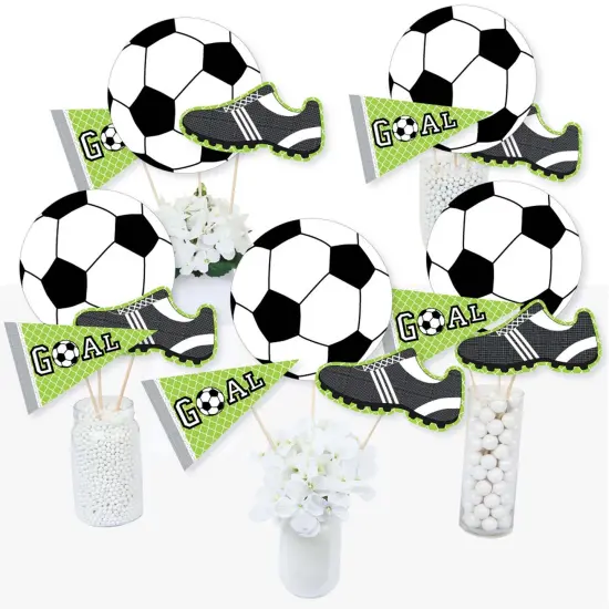 Big Dot of Happiness Goaaal - Soccer - Baby Shower or Birthday Party Centerpiece Sticks - Table Toppers - Set of 15 {3}