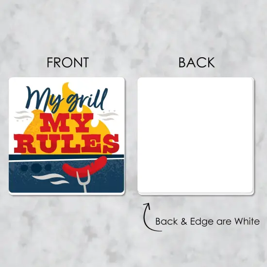 Big Dot of Happiness Fire Up the Grill - Funny Summer BBQ Picnic Party Decorations - Drink Coasters - Set of 6 {7}