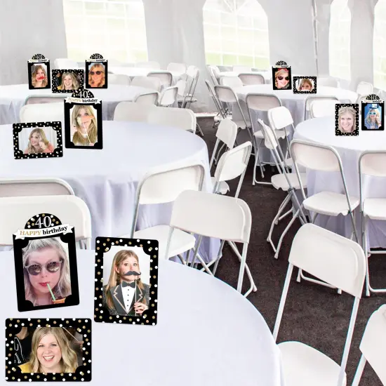 Big Dot of Happiness Adult 40th Birthday - Gold - Birthday Party 4x6 Picture Display - Paper Photo Frames - Set of 12 {3}