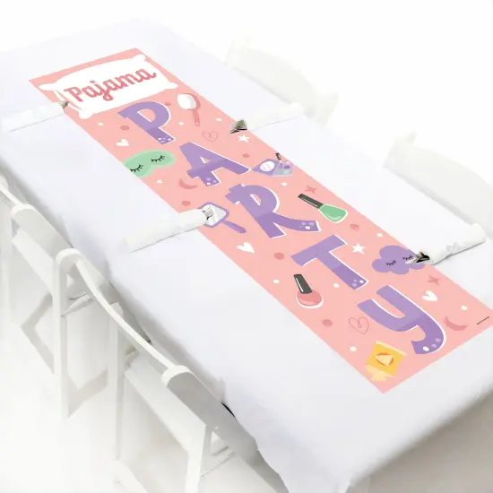 Big Dot of Happiness Pajama Slumber Party - Girls Sleepover Birthday Party Front Door Decoration - Vertical Banner {6}