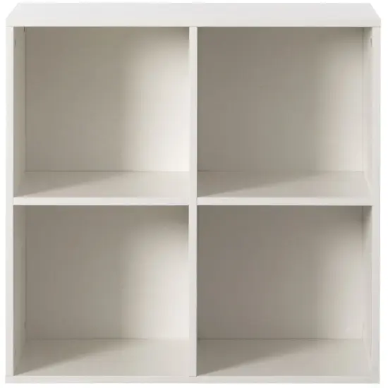 Modern Wooden Toy Storage Bookshelf 4 Cube Organizer Square Bookcase White {5}