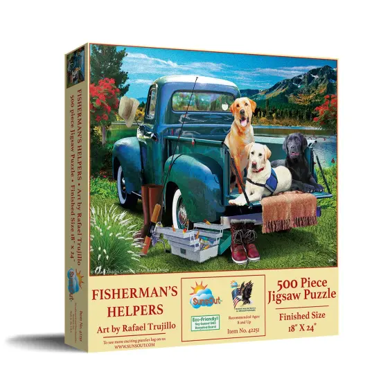 Sunsout Fisherman's Helpers 500 pc Jigsaw Puzzle 42251 {3}
