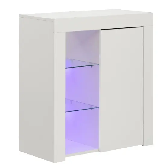 Office or Living Room Side Storage Cabinet with LED White {1}