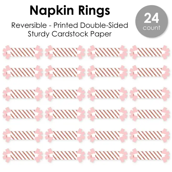 Big Dot of Happiness Rose Gold Grad - Graduation Party Paper Napkin Holder - Napkin Rings - Set of 24 {7}