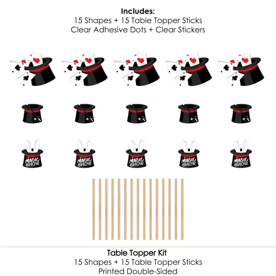 Big Dot of Happiness Ta-Da, Magic Show - Magical Birthday Party Centerpiece Sticks - Table Toppers - Set of 15 {7}