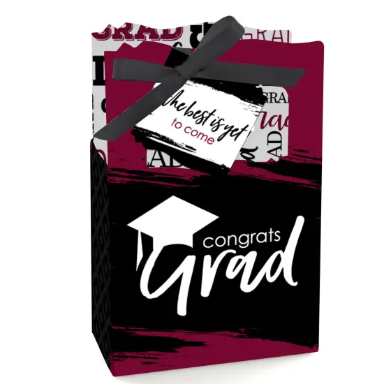 Big Dot of Happiness Maroon Grad - Best is Yet to Come - BurgundyGraduation Party Favor Boxes - Set of 12 {1}