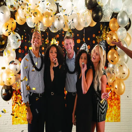 Celebration Lights Backdrop Banner for Christmas (3 Panels Make Backdrop 9' wide x 6' tall) DIY Photo Booths, Christmas Parties, Wedding Reception, Birthday Parties, New Year's Eve, Events and More! {5}