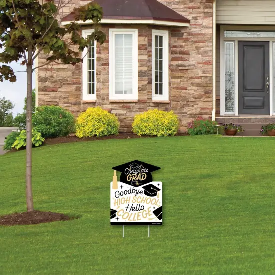 Big Dot of Happiness Hello College Graduation Party Yard Sign - Outdoor Lawn Sign - 1 Piece {4}