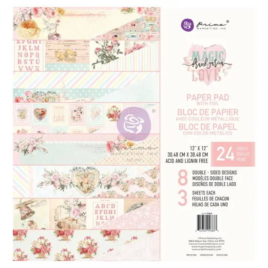 Prima Marketing Inc Prima Marketing Paper Pad 12x12, Magic Love, 8 Designs/3 Each 655350996833 {1}