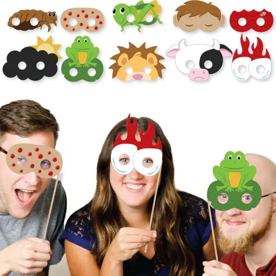 Big Dot of Happiness Happy Passover Plague Masks and Glasses - Paper Card Stock Pesach Party Photo Booth Props Kit - 10 Count {6}