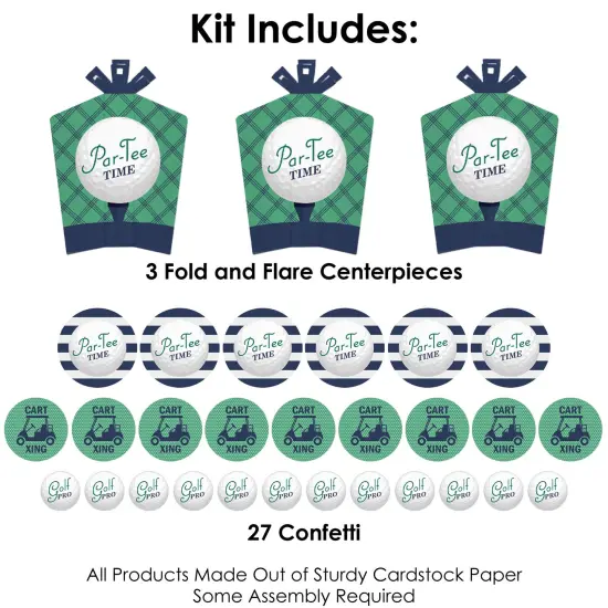 Big Dot of Happiness Par-Tee Time - Golf - Birthday or Retirement Party Decor and Confetti - Terrific Table Centerpiece Kit - Set of 30 {4}