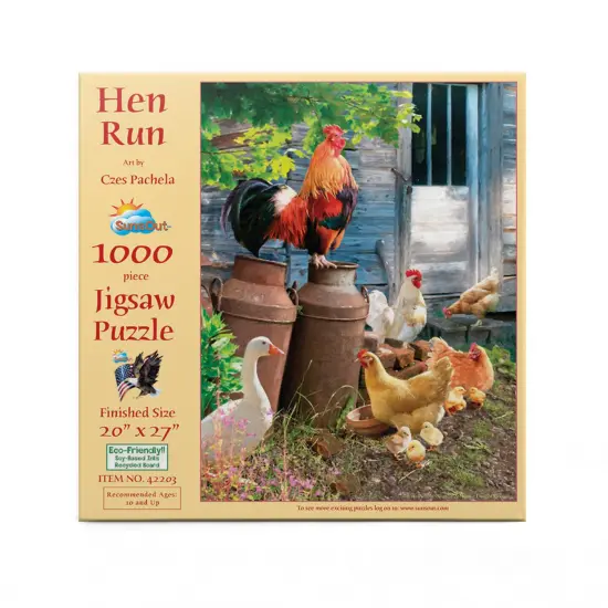 Sunsout Hen Run 1000 pc Jigsaw Puzzle 42203 {4}
